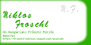 miklos froschl business card