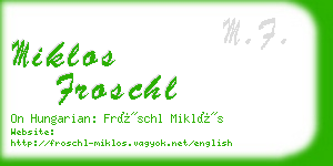 miklos froschl business card